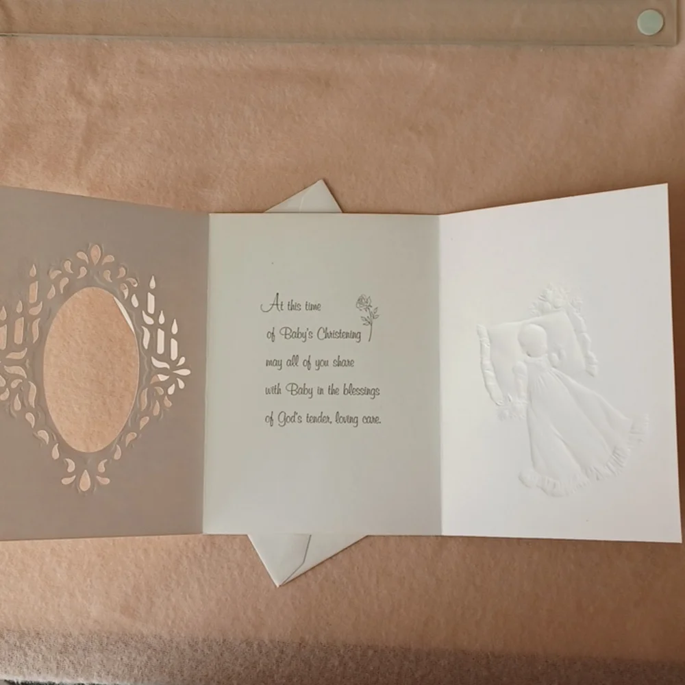 Vintage Baby Christening Baptism Greeting Card